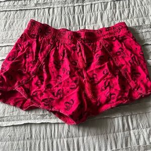 Red Cherry Flowy Pajama Shorts